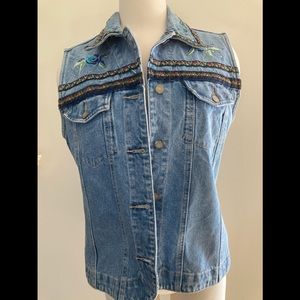 COPY - Vintage Bill Blass Embroiderd Denim Vest.L